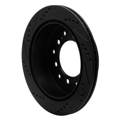 R1 Concepts R1 01-09 Lexus GX470 Rear Right Drilled & Slotted Black Brake Rotor