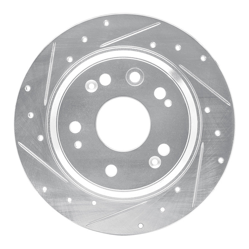 R1 Concepts R1 02-04 Acura RL Rear Left Drilled & Slotted Silver Brake Rotor