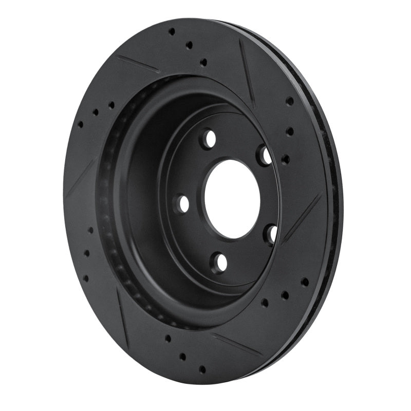 R1 Concepts R1 08-10 Chevrolet Cobalt Rear Left Drilled & Slotted Black Brake Rotor