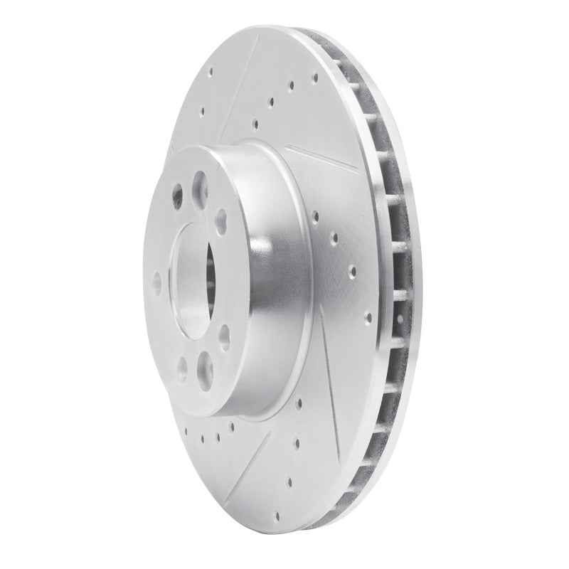R1 Concepts R1 98-02 Ford Crown Victoria Front Left Drilled & Slotted Silver Brake Rotor