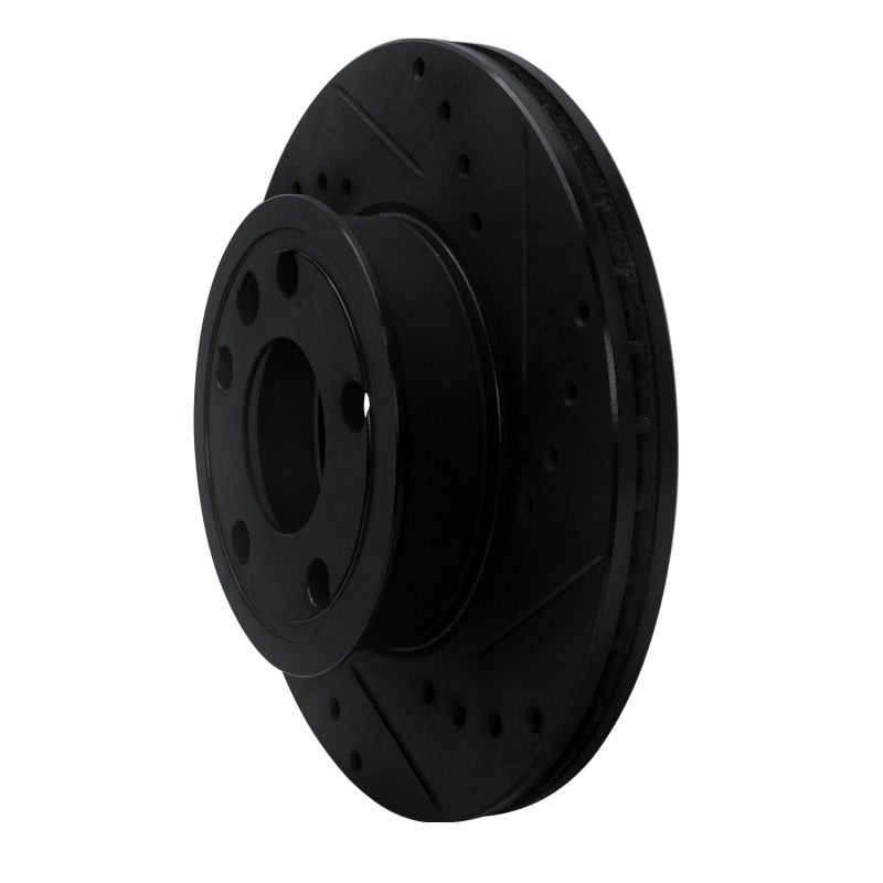 R1 Concepts R1 92-95 Volkswagen EuroVan Front Right Drilled & Slotted Black Brake Rotor