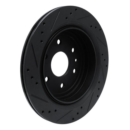 R1 Concepts R1 13-19 Cadillac XTS Rear Right Drilled & Slotted Black Brake Rotor