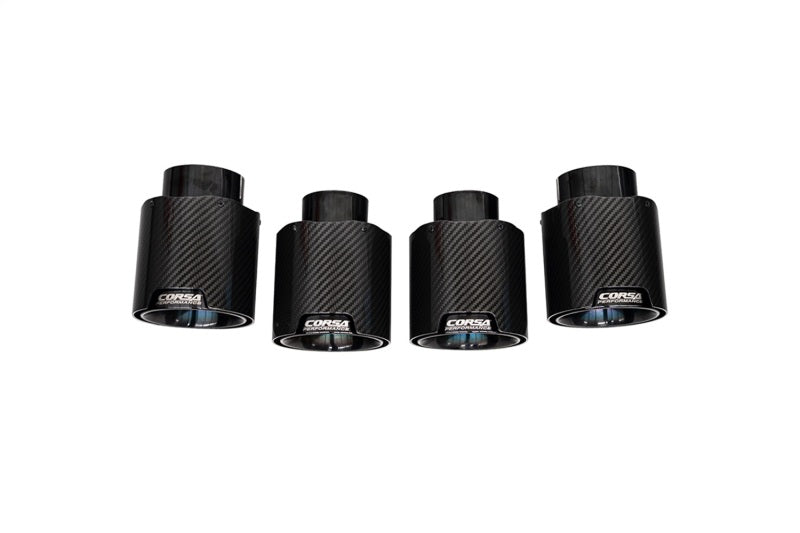 CORSA Performance Corsa 20-25 Chevrolet Corvette C8 RWD 4.5in Carbon Fiber Black PVD Tip Kit (For Corsa Exhaust Only)