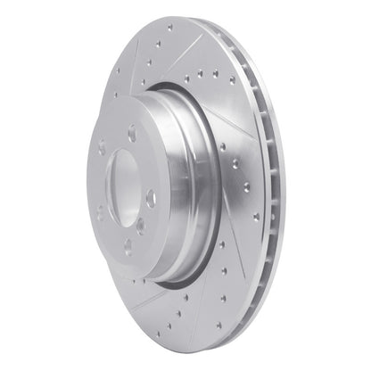 R1 Concepts R1 05-08 BMW 760I Rear Left Drilled & Slotted Silver Brake Rotor