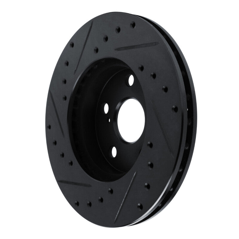 R1 Concepts R1 87-87 Toyota Camry Front Right Drilled & Slotted Black Brake Rotor