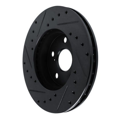 R1 Concepts R1 87-87 Toyota Camry Front Right Drilled & Slotted Black Brake Rotor