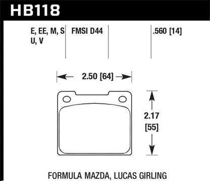 Hawk Performance Hawk Alcon 4R-Type / Alcon R-Type (Short Profile) Blue 9012 Race Brake Pads
