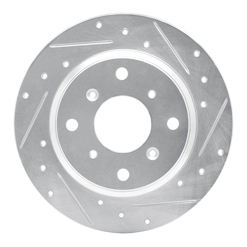 R1 Concepts R1 86-96 Acura Legend Rear Right Drilled & Slotted Silver Brake Rotor