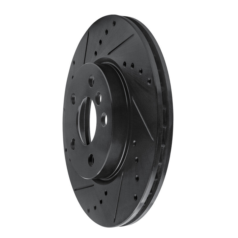R1 Concepts R1 14-21 Mini Cooper (Excl Clubman) Front Left Drilled & Slotted Black Brake Rotor