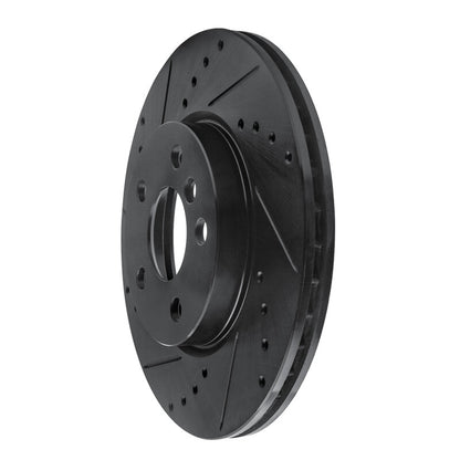 R1 Concepts R1 14-21 Mini Cooper (Excl Clubman) Front Left Drilled & Slotted Black Brake Rotor