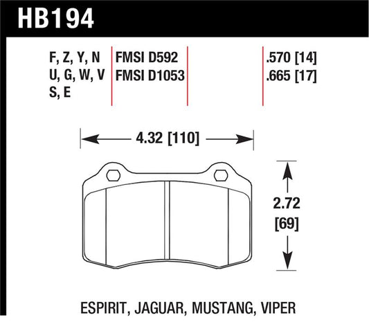 Hawk Performance Hawk 2010 Camaro SS HPS Street Rear Brake Pads