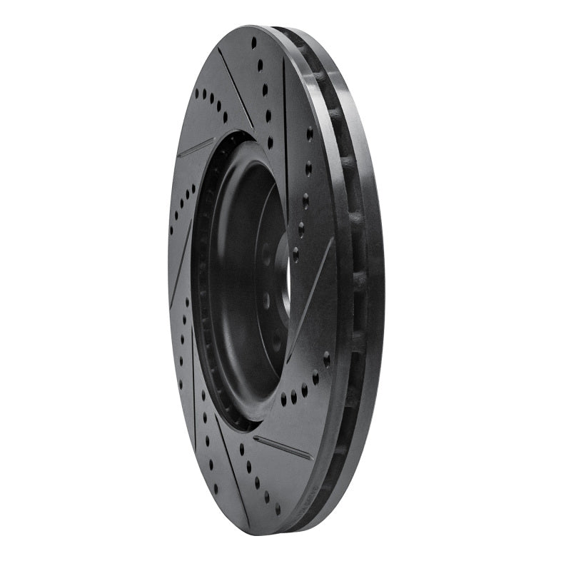 R1 Concepts R1 07-16 Volvo S80 Front Left Drilled & Slotted Black Brake Rotor