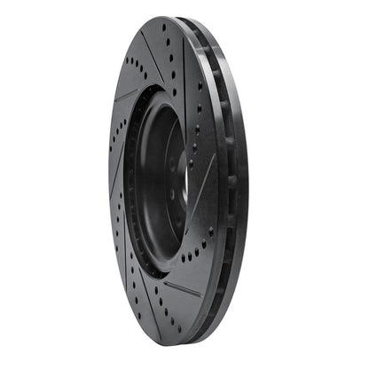 R1 Concepts R1 07-16 Volvo S80 Front Left Drilled & Slotted Black Brake Rotor