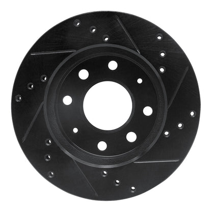 R1 Concepts R1 88-07 Dodge Colt Front Left Drilled & Slotted Black Brake Rotor