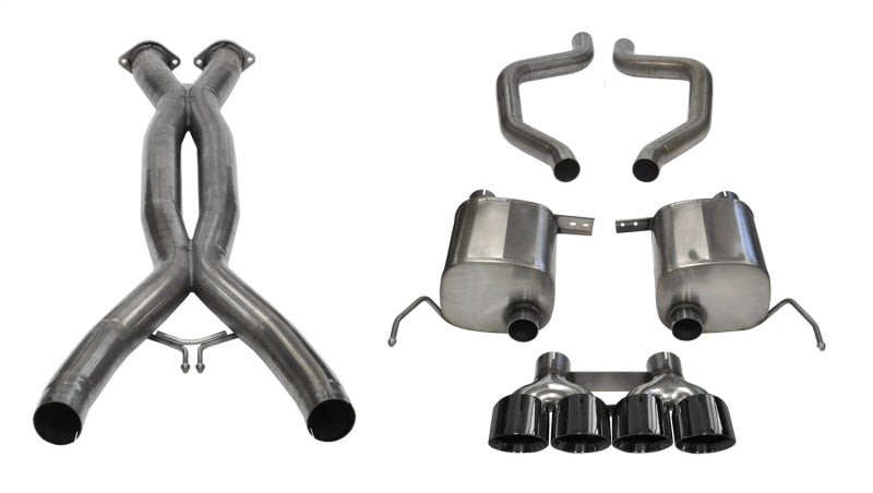 CORSA Performance Corsa 15-19 Chevy Corvette Z06 3in Cat Back Exhaust Black Pro-Series Quad 4.5in Tip (Xtreme