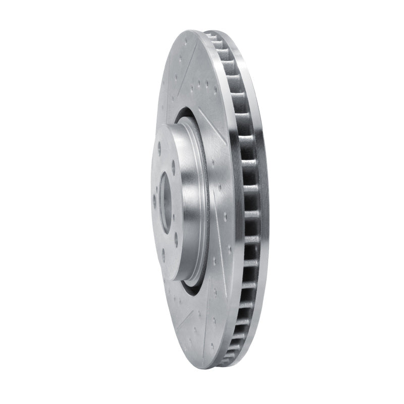 R1 Concepts R1 07-11 Lexus GS350 Left Front Drilled & Slotted Silver Brake Rotor