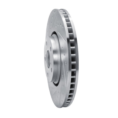 R1 Concepts R1 07-11 Lexus GS350 Left Front Drilled & Slotted Silver Brake Rotor
