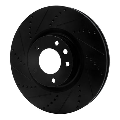 R1 Concepts R1 08-09 Porsche Cayenne Front Left Drilled & Slotted Black Brake Rotor