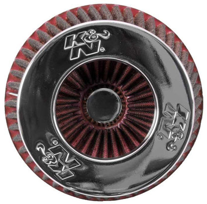 K&N Engineering K&N Universal Air Filter Chrome Round Tapered Red - 4in Flange ID x 1.125in Flange Length x 5.5in H