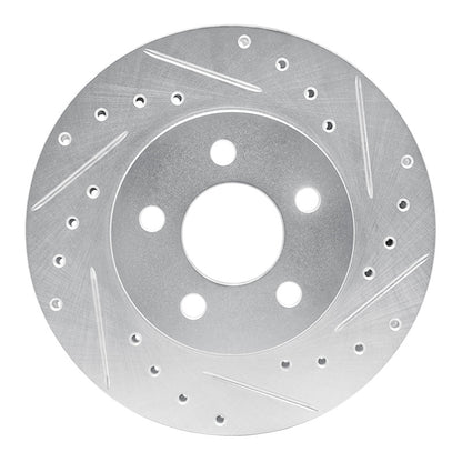 R1 Concepts R1 96-00 Chrysler Voyager Front Right Drilled & Slotted Silver Brake Rotor