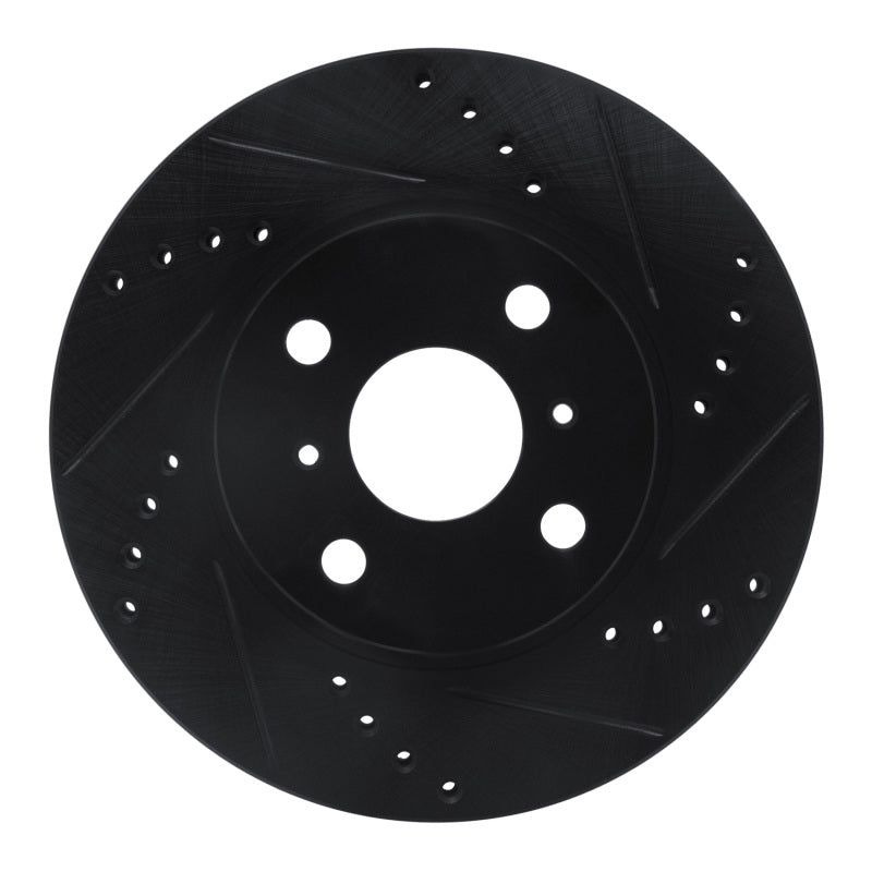 R1 Concepts R1 06-19 Scion IQ Front Right Drilled & Slotted Black Brake Rotor
