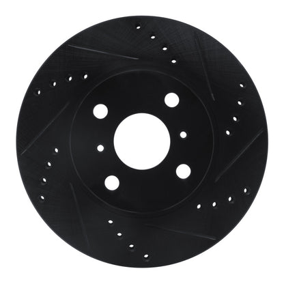 R1 Concepts R1 06-19 Scion IQ Front Right Drilled & Slotted Black Brake Rotor