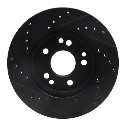 R1 Concepts R1 84-95 Mercedes-Benz 260E Front Right Drilled & Slotted Black Brake Rotor