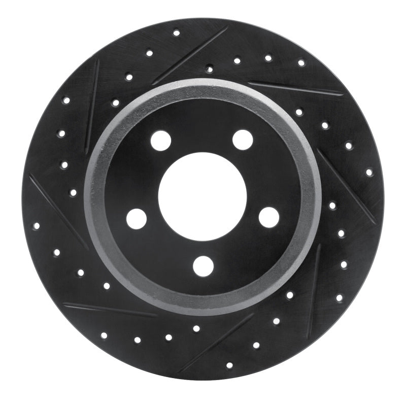 R1 Concepts R1 05-23 Chrysler 300 Rear Left Drilled & Slotted Black Brake Rotor