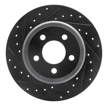 R1 Concepts R1 05-23 Chrysler 300 Rear Left Drilled & Slotted Black Brake Rotor