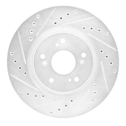 R1 Concepts R1 97-05 Acura NSX Rear Left Drilled & Slotted Silver Brake Rotor