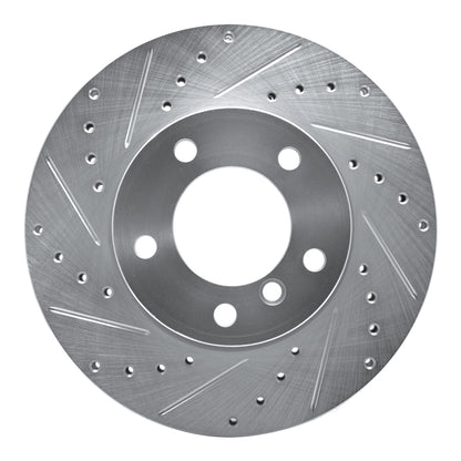 R1 Concepts R1 06-13 BMW 128I Front Left Drilled & Slotted Silver Brake Rotor
