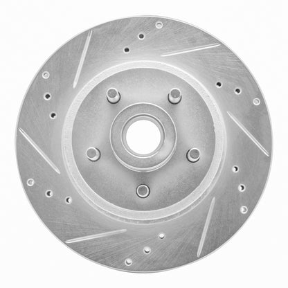 R1 Concepts R1 70-72 Ford Country Squire Front Left Drilled & Slotted Silver Brake Rotor