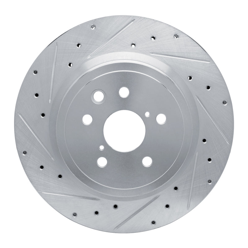 R1 Concepts R1 08-14 Lexus IS F Rear Left Drilled & Slotted Silver Brake Rotor