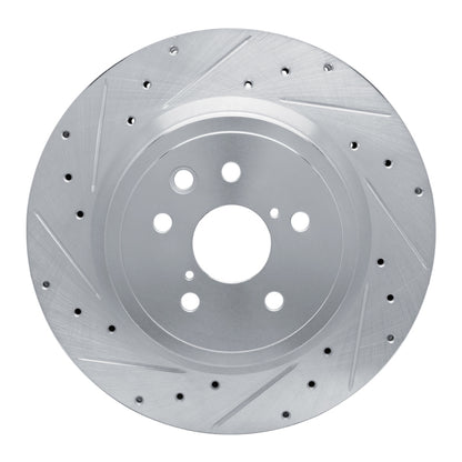 R1 Concepts R1 08-14 Lexus IS F Rear Left Drilled & Slotted Silver Brake Rotor