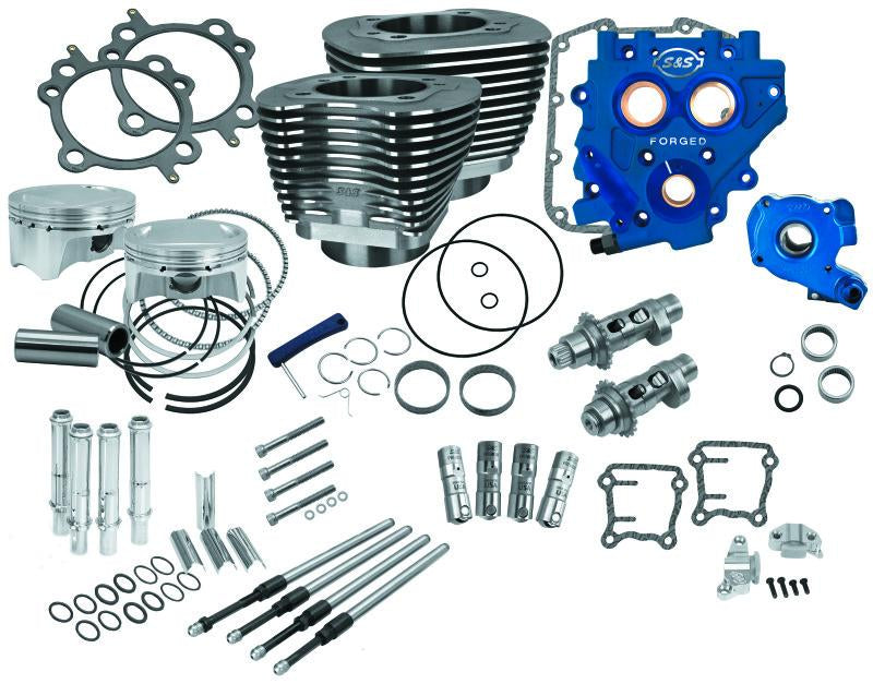 S&S Cycle 07-17 BT 110in Power Package - Wrinkle Black