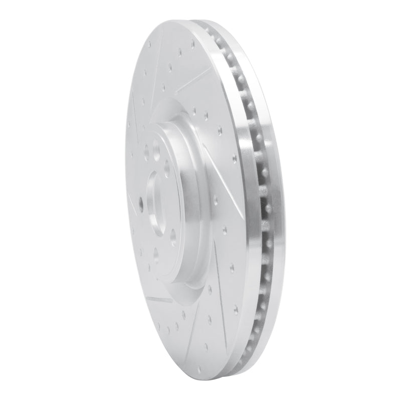 R1 Concepts R1 18-20 Jaguar E-Pace Front Left Drilled & Slotted Silver Brake Rotor