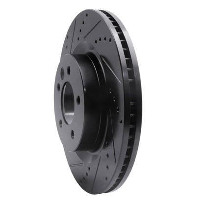 R1 Concepts R1 05-09 Land Rover LR3 Front Left Drilled & Slotted Black Brake Rotor