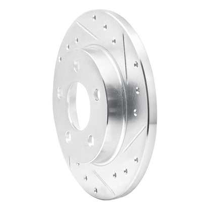 R1 Concepts R1 93-05 Ford Taurus SHO Rear Right Drilled & Slotted Silver Brake Rotor