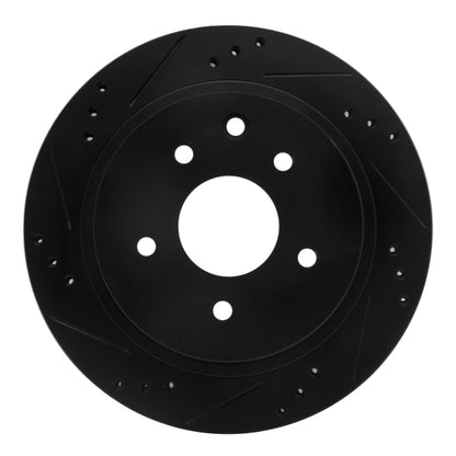 R1 Concepts R1 02-06 Infiniti M45 Rear Left Drilled & Slotted Black Brake Rotor