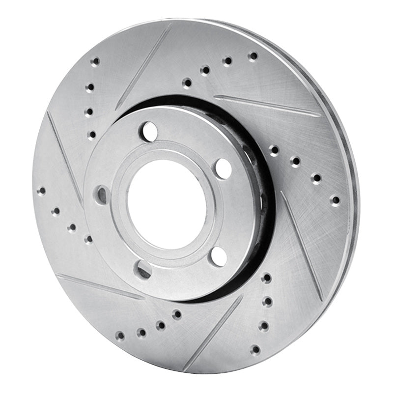 R1 Concepts R1 85-91 Audi 5000S Quattro Front Left Drilled & Slotted Silver Brake Rotor