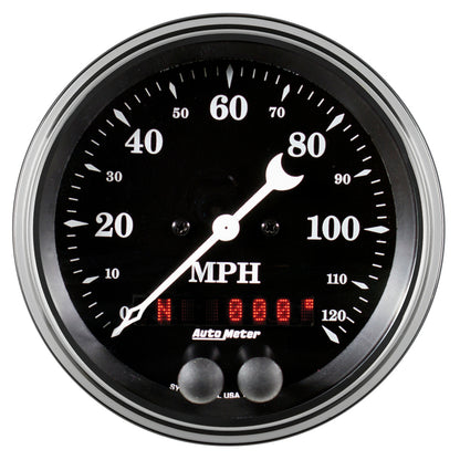 AutoMeter Auto Meter Gauge Speedometer 3 3/8in 120mph GPS Old Tyme Black