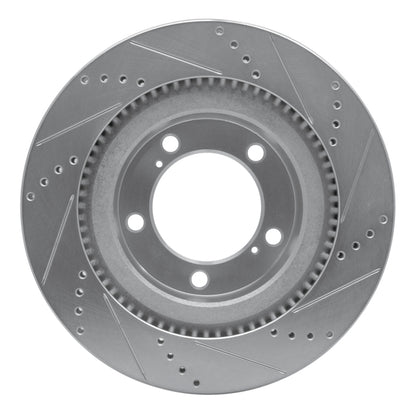 DFC 07-22 Lexus LX570 Front Left Drilled & Slotted Silver Brake Rotor