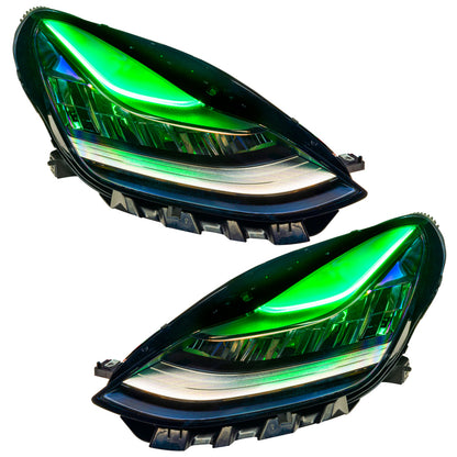 ORACLE Lighting Oracle 17-21 Tesla Model 3 Headlight DRL Upgrade Kit - ColorSHIFT w/ BC1 Controller