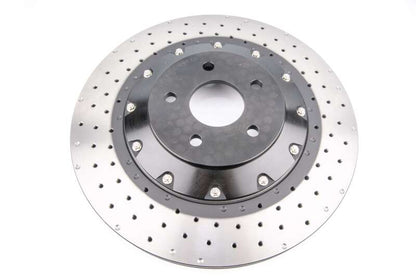 DBA 16-18 Ford Focus RS Front 5000 Series 2-Piece Drilled Rotor w/Black Hat