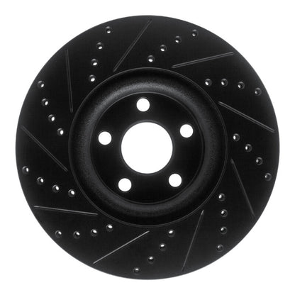 R1 Concepts R1 17-20 Lincoln MKZ Front Right Drilled & Slotted Black Brake Rotor