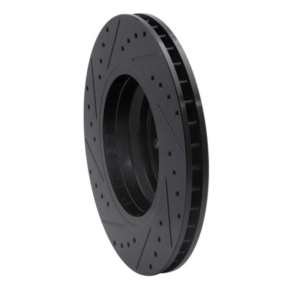 R1 Concepts R1 07-15 BMW 335I Front Right Drilled & Slotted Black Brake Rotor
