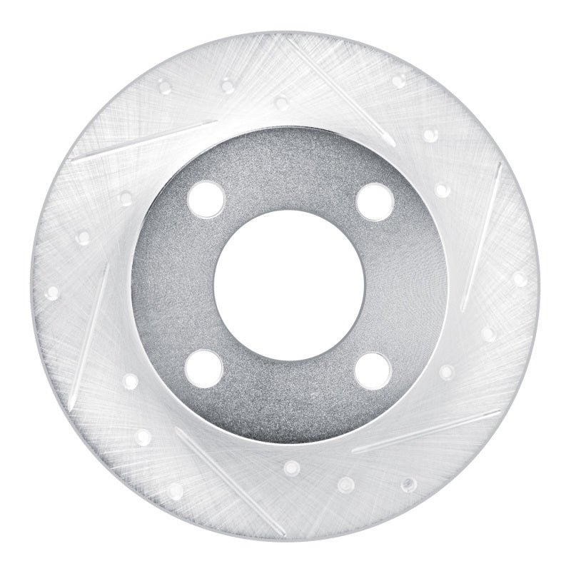 R1 Concepts R1 89-91 Audi 100 Rear Right Drilled & Slotted Silver Brake Rotor