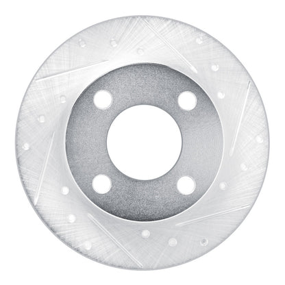 R1 Concepts R1 89-91 Audi 100 Rear Right Drilled & Slotted Silver Brake Rotor