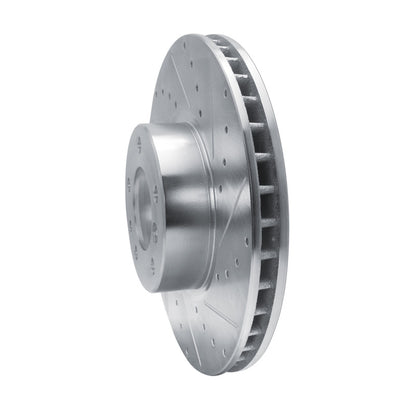 R1 Concepts R1 00-03 BMW 530I Front Right Drilled & Slotted Silver Brake Rotor