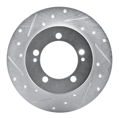R1 Concepts R1 90-94 Eagle TALON Rear Left Drilled & Slotted Silver Brake Rotor